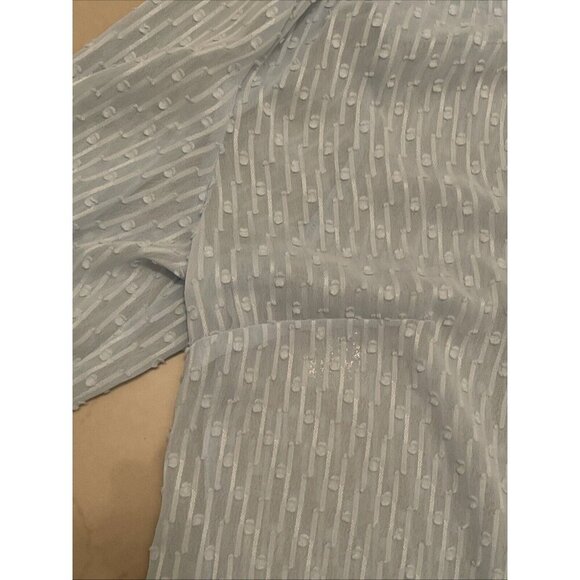 Pendleton Women’s Sheer Swiss Dot Baby Blue Peasant Blouse -Tassels - Size‎ L - Picture 5 of 16